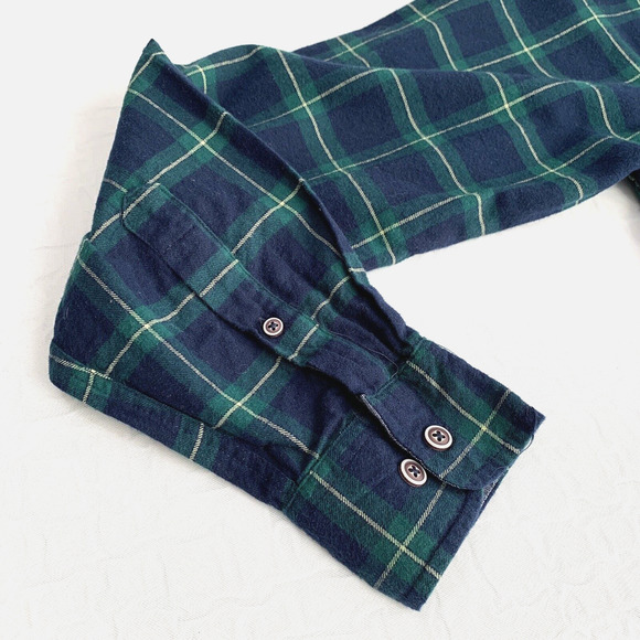 Men's Long Sleeve Shirt Int'l Report Casual Flannel Blue Plaid Small-Medium - Picture 6 of 9